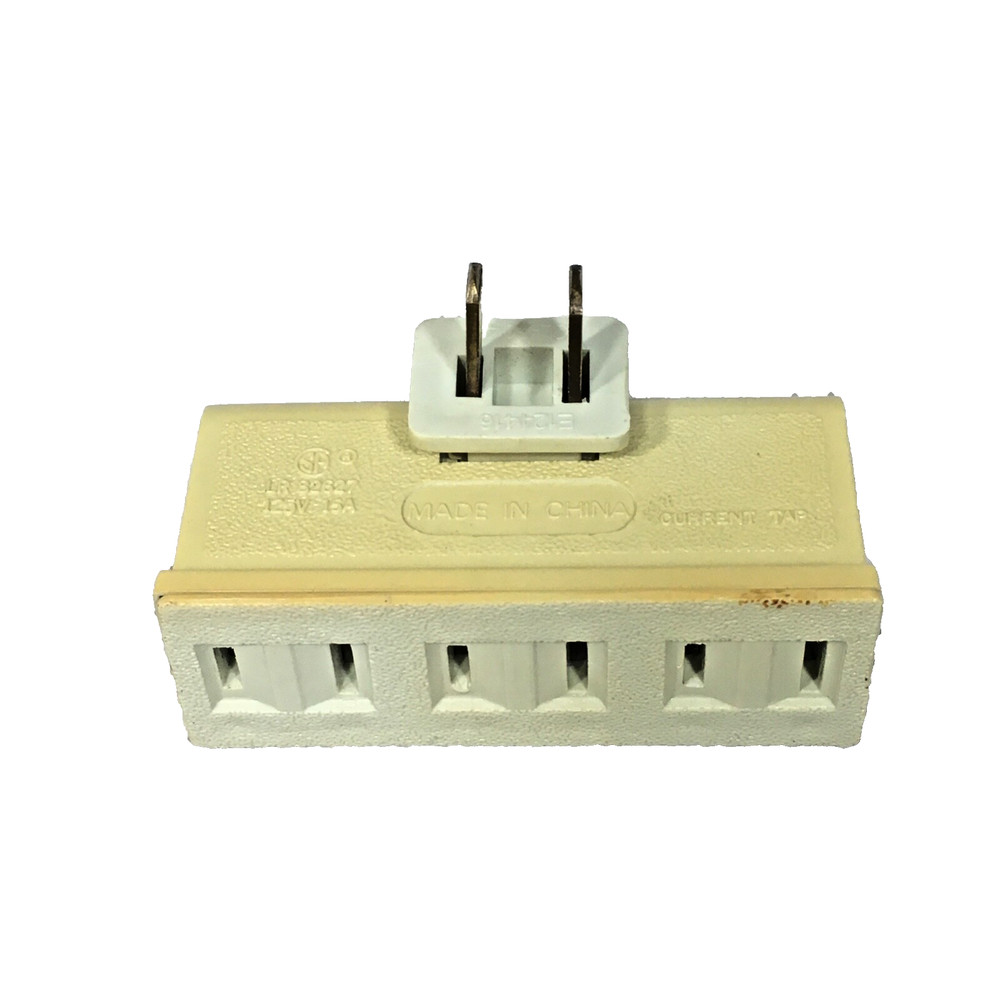 3-Outlet Wall Hugger Adapter Plug E124416 125V 15A