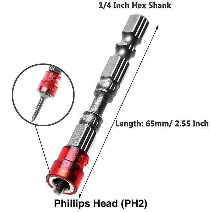 5pcs Depth Stop Drywall Bits Phillips Screwdriver Bit Ph2 Screw Magnetic Tips
