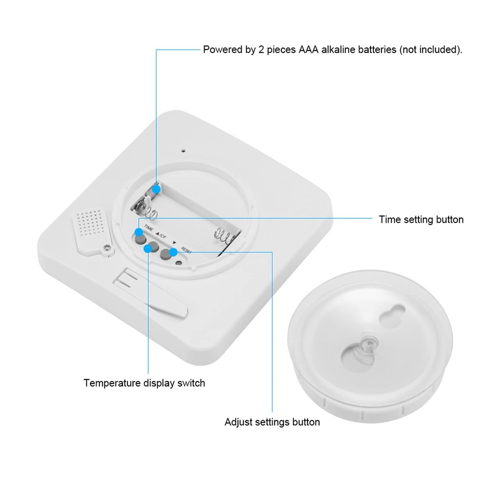 Digital Bathroom Shower Wall Clock, LCD Digital Wall Clock with Suction, Wate...