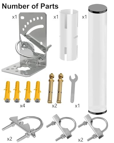 Adjustable Wall-Mounted Antenna Mount Bracket with Heavy Duty Bracket