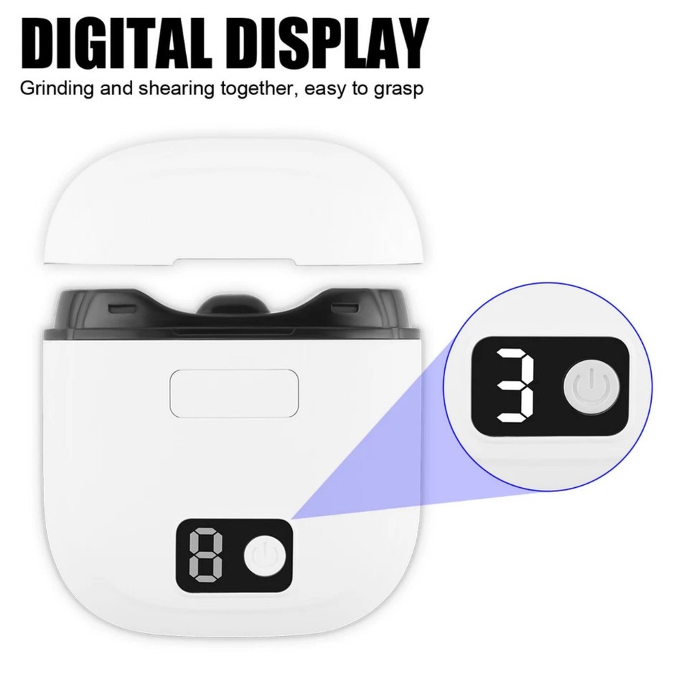 Electric Automatic Nail Clipper Grinder with 3 Speed Settings & Digital Display