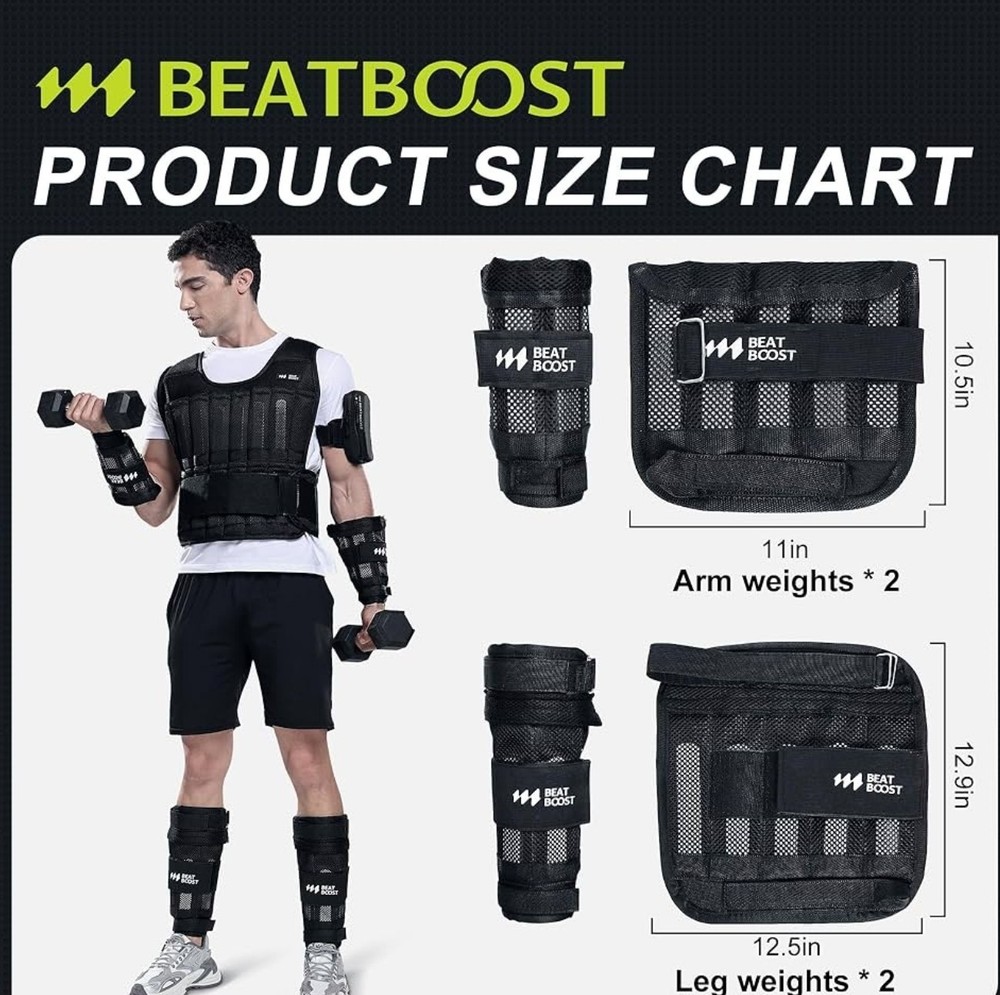 WEIGHTS**Ankle Wrist Weights 30lb Adjustable BeatBoost Leg Arm Weights for Men