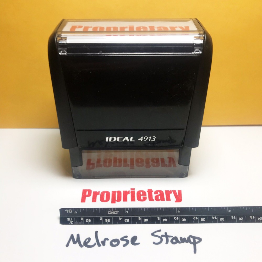 Proprietary Rubber Stamp Red Ink Self Inking Ideal 4913