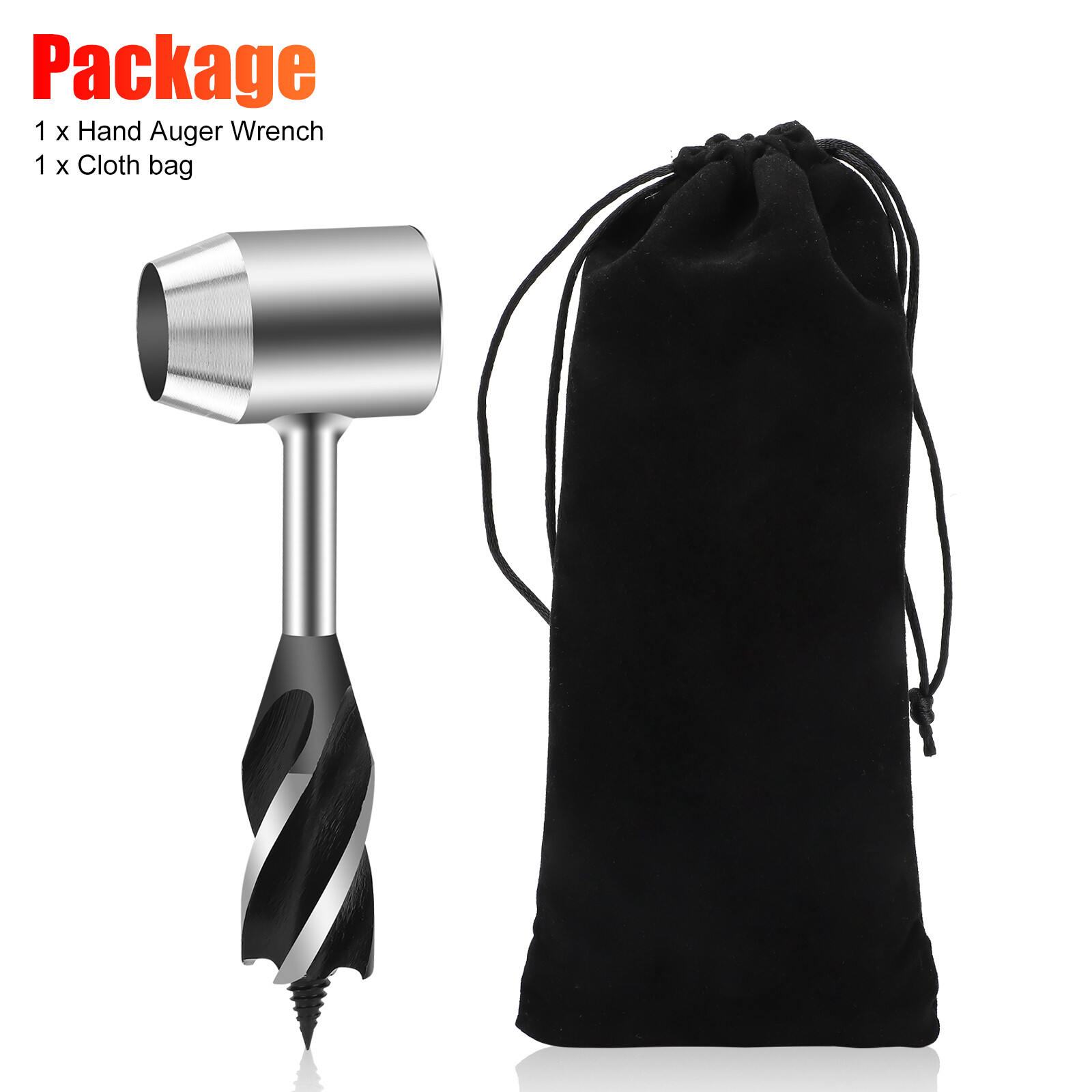 Manual Hand Auger Wrench Outdoor Survival Wood Drill Tool for Bushcraft Handyman