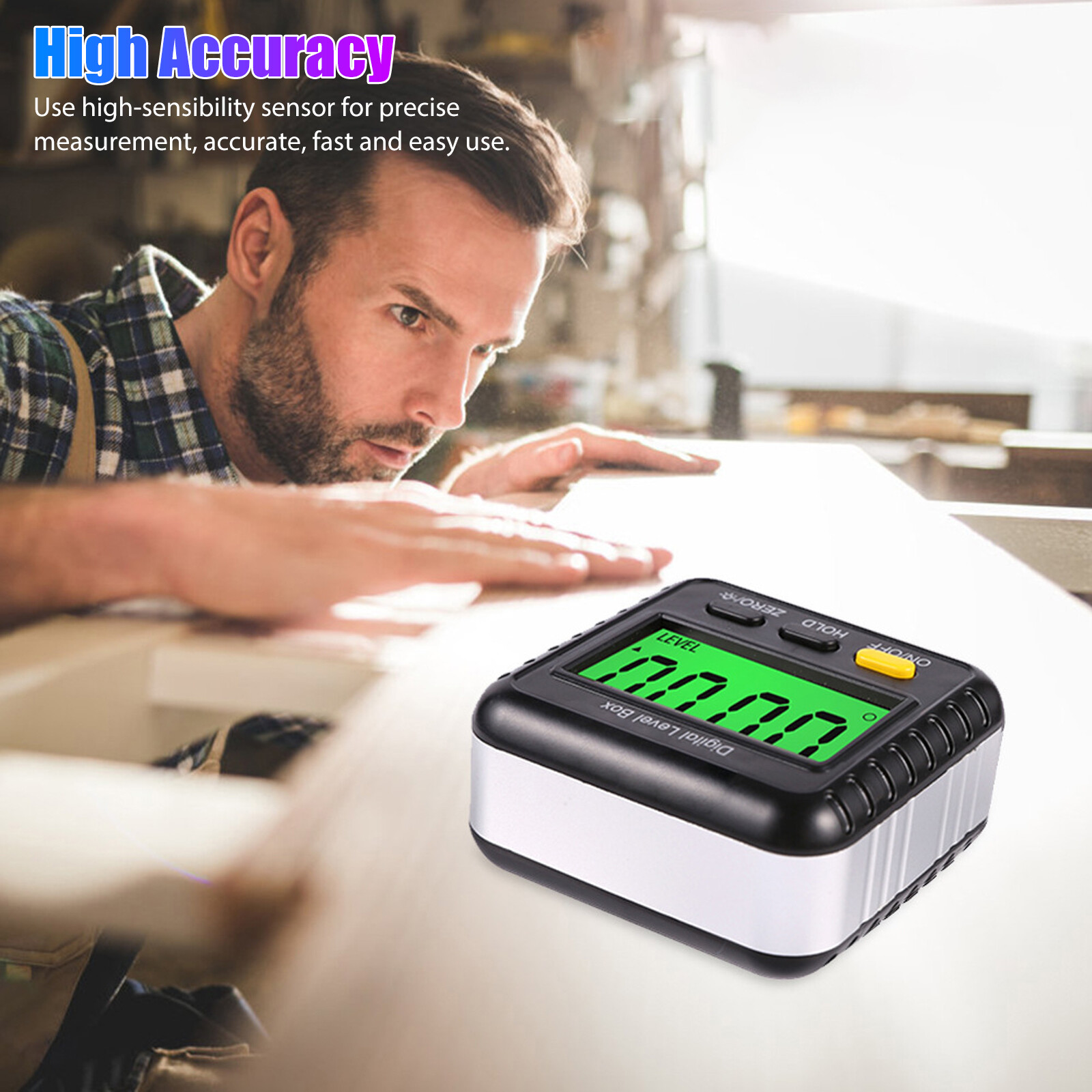 4*90° LCD Digital Magnetic Angle Finder Level Box Protractor Inclinometer Gauge