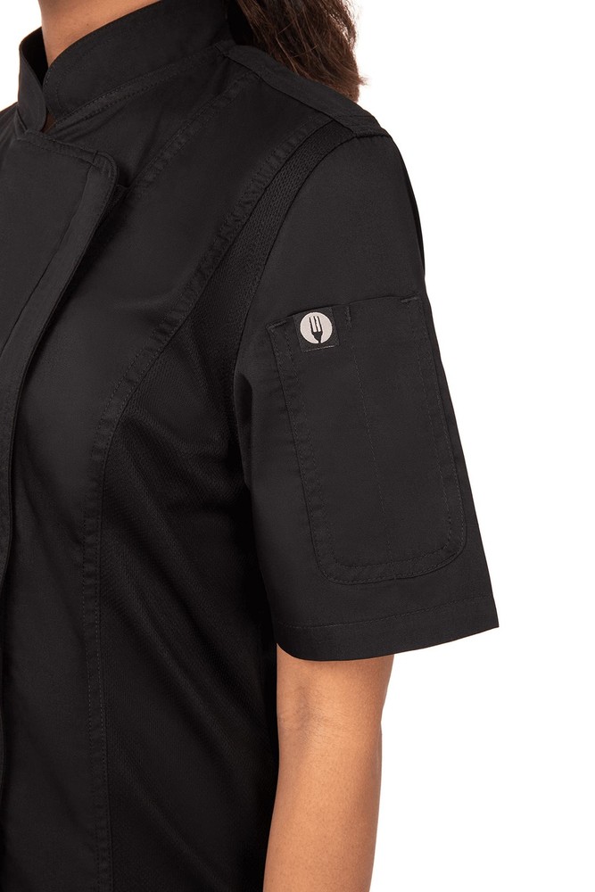 Women's Springfield Chef Coat, Black, Medium