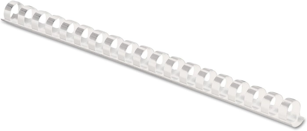 Plastic Binding Combs, 90 Sheet Capacity, 1/2 Inch, White, 100 per Pack