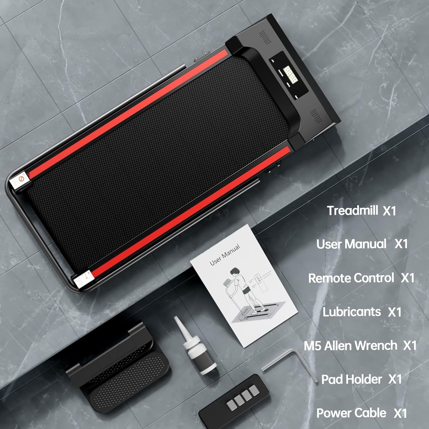 Walking Pad with Handle Bar and Incline 3.0HP Electric Portable Small Treadmills