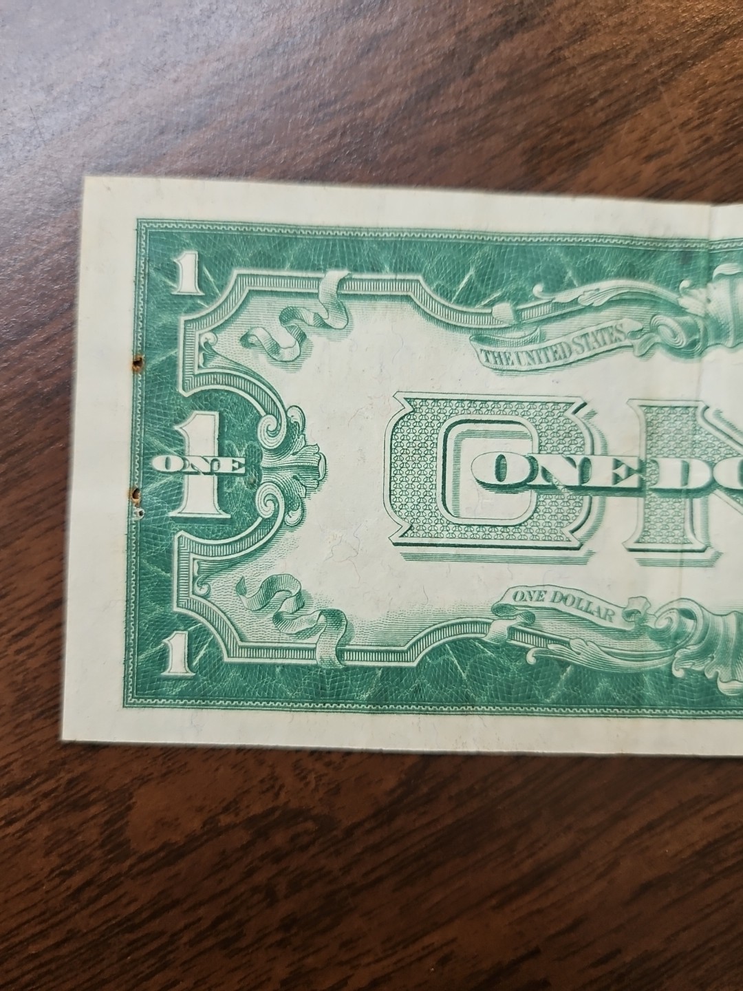 1928 $1 One Dollar Silver Certificate Funny Back Note Blue Seal C91339019A Holes