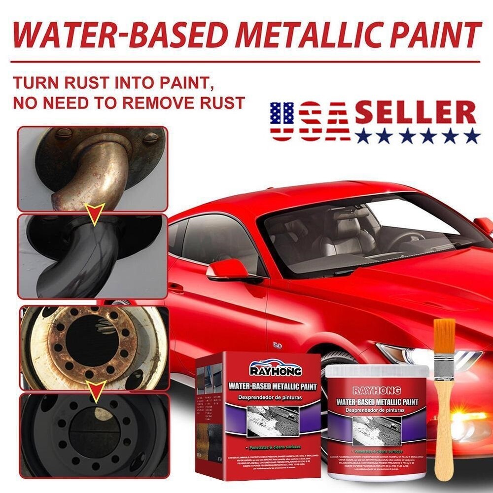 2× 100ML Metal Rust Remover Water-based Metallic Paint Rust Conversion Agent New