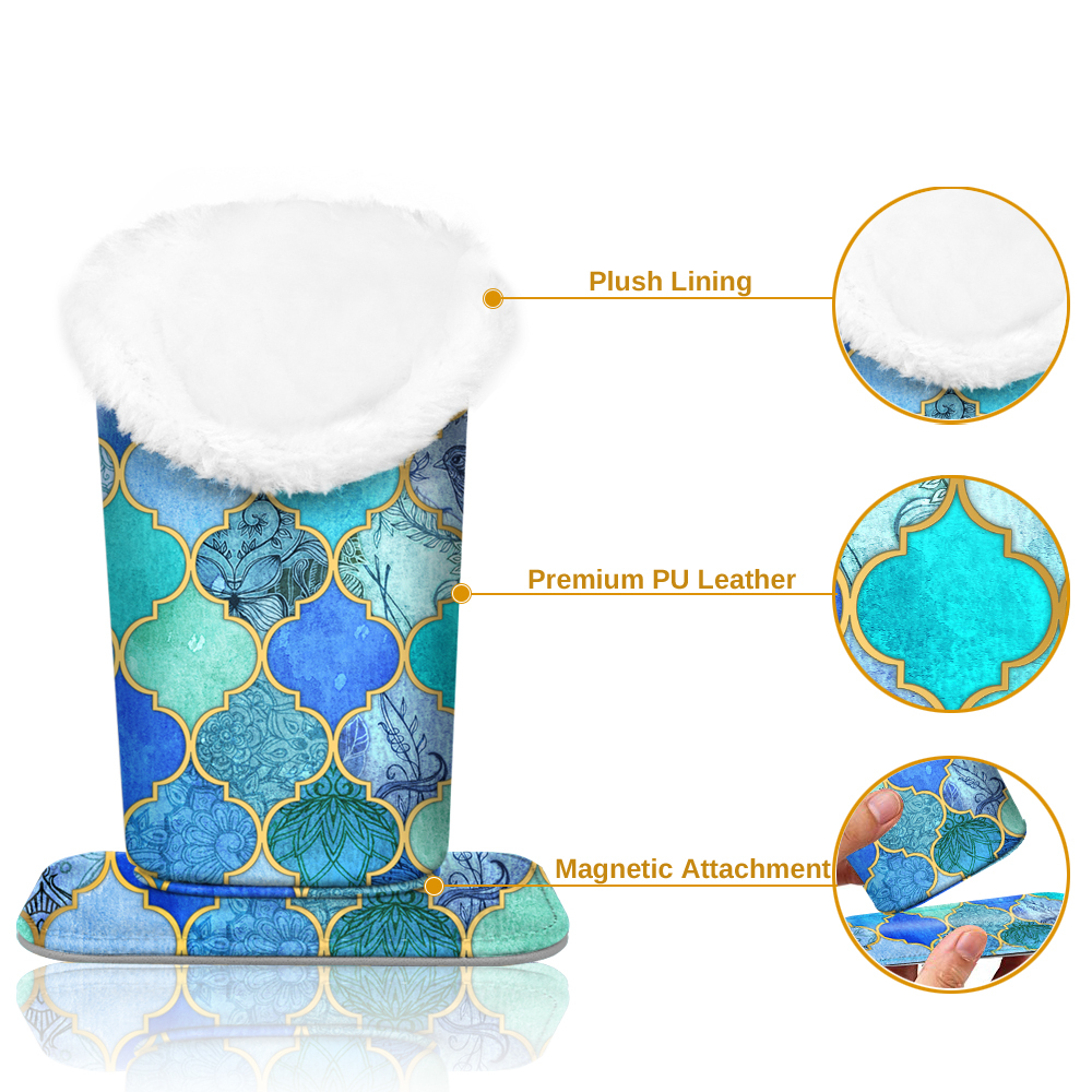 Plush Lined Eyeglasses Holder Eyeglass Protective Desk Stand Case Magnetic Base