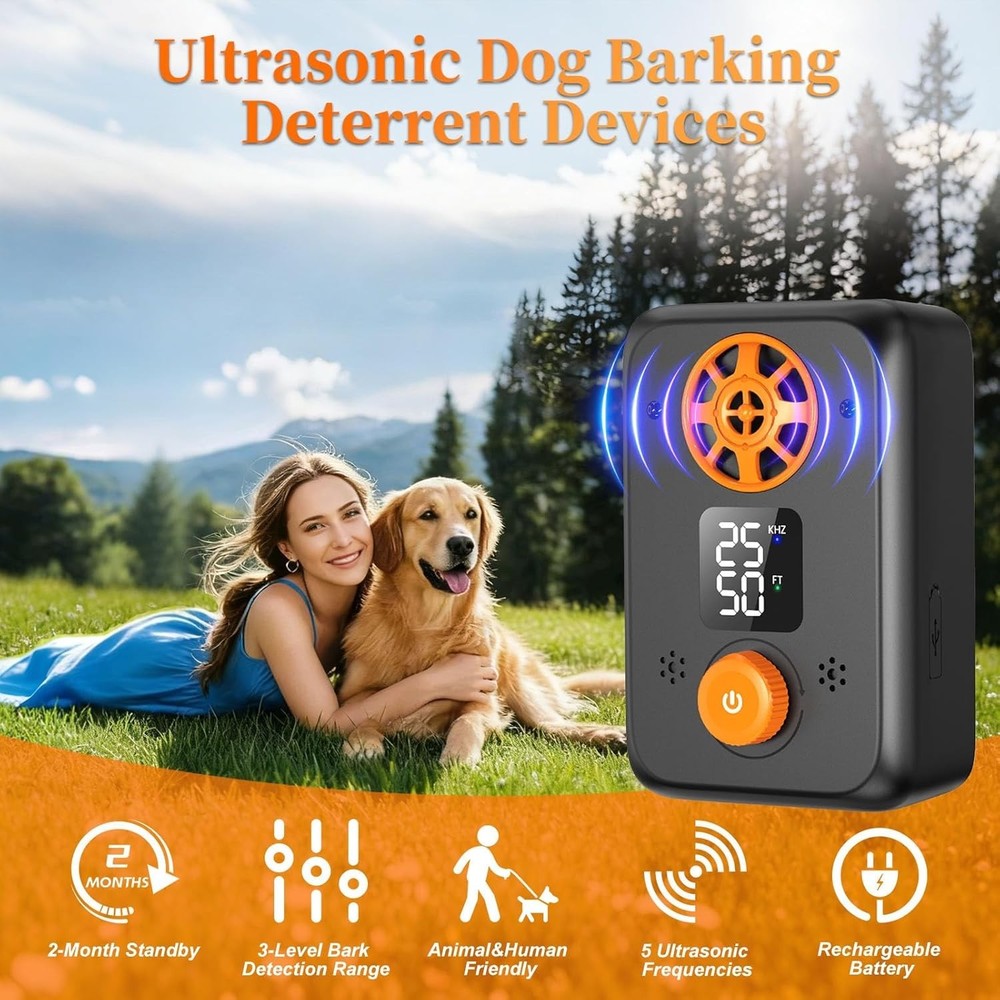Ultrasonic Dog Bark Control Device for Wall or Table - Adjustable Ranges- NEW