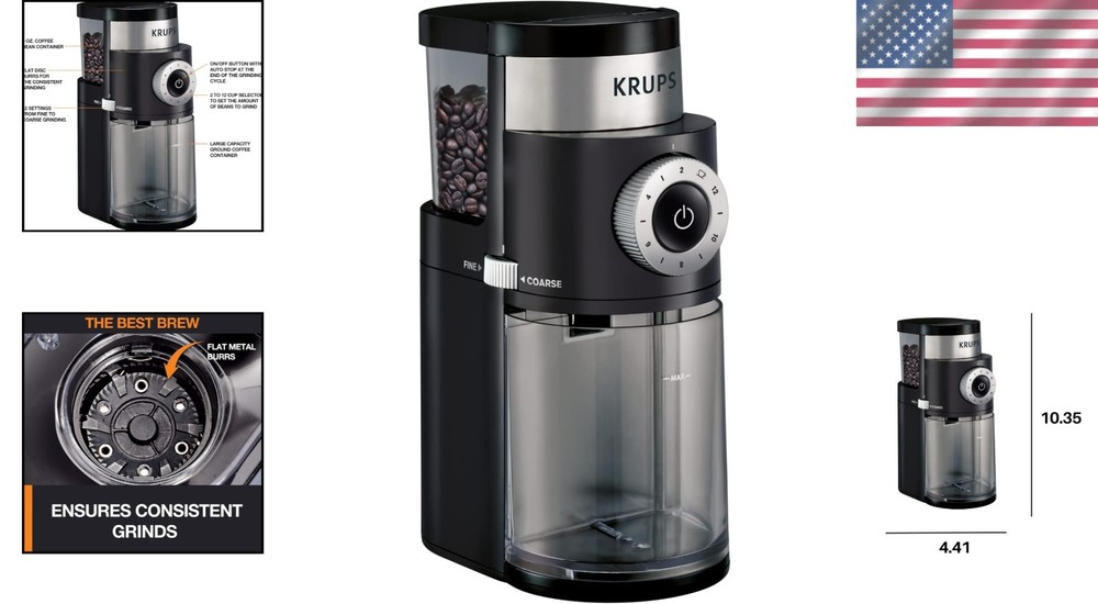 110W Coffee Burr Grinder: 12 Custom Settings, Ideal for Drip, Cold Brew & More