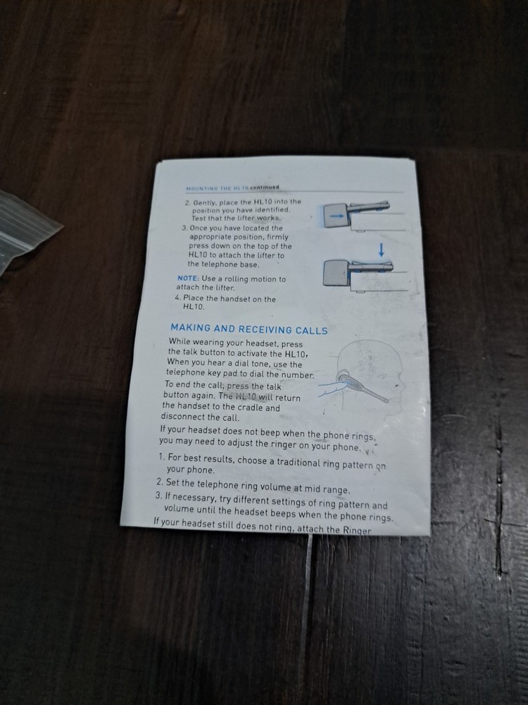 Plantronics HL10 Handset Lifter w/ Accessory