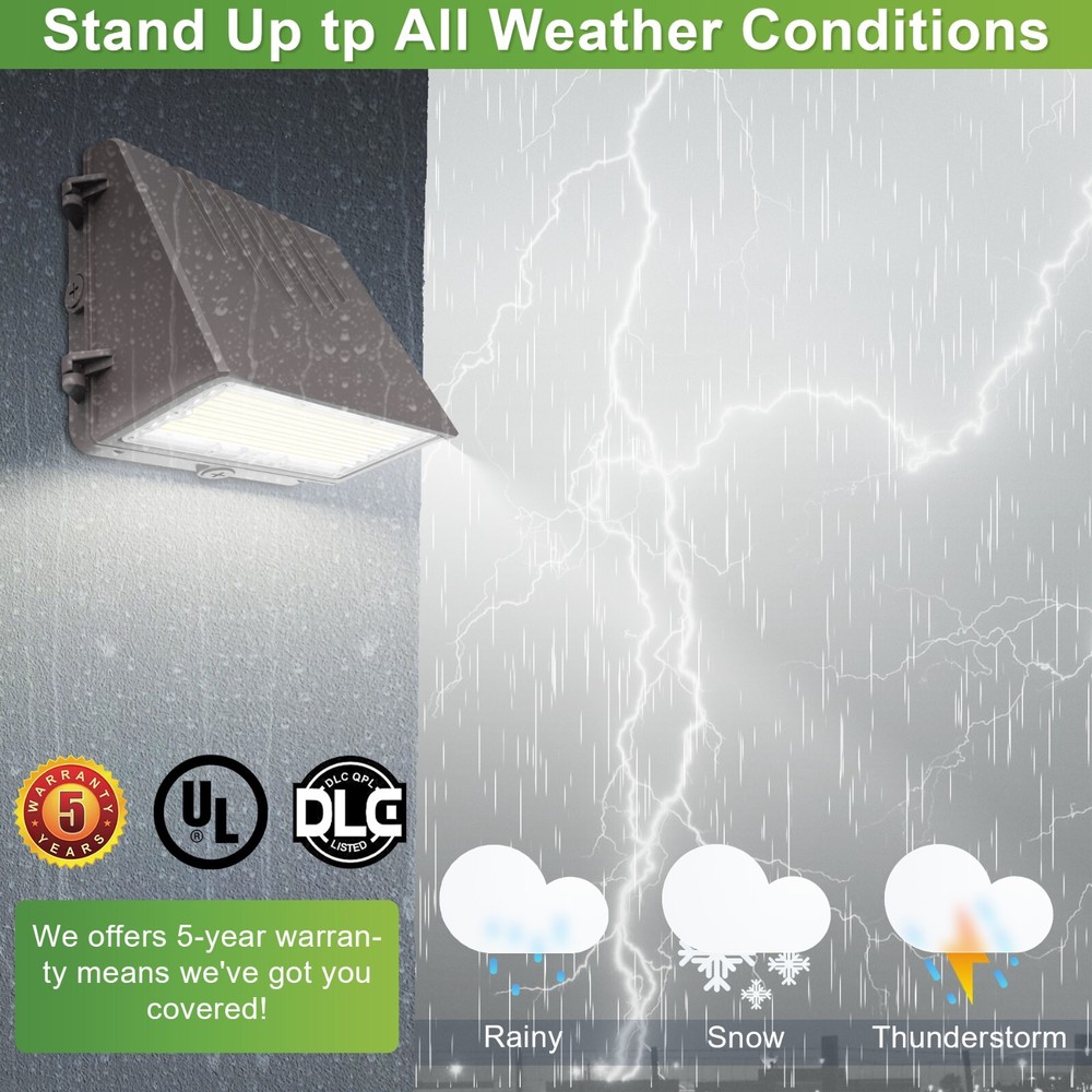 Full Cut Off LED Wall Pack Light with Photocell Sensor Wattage & CCT Selectable