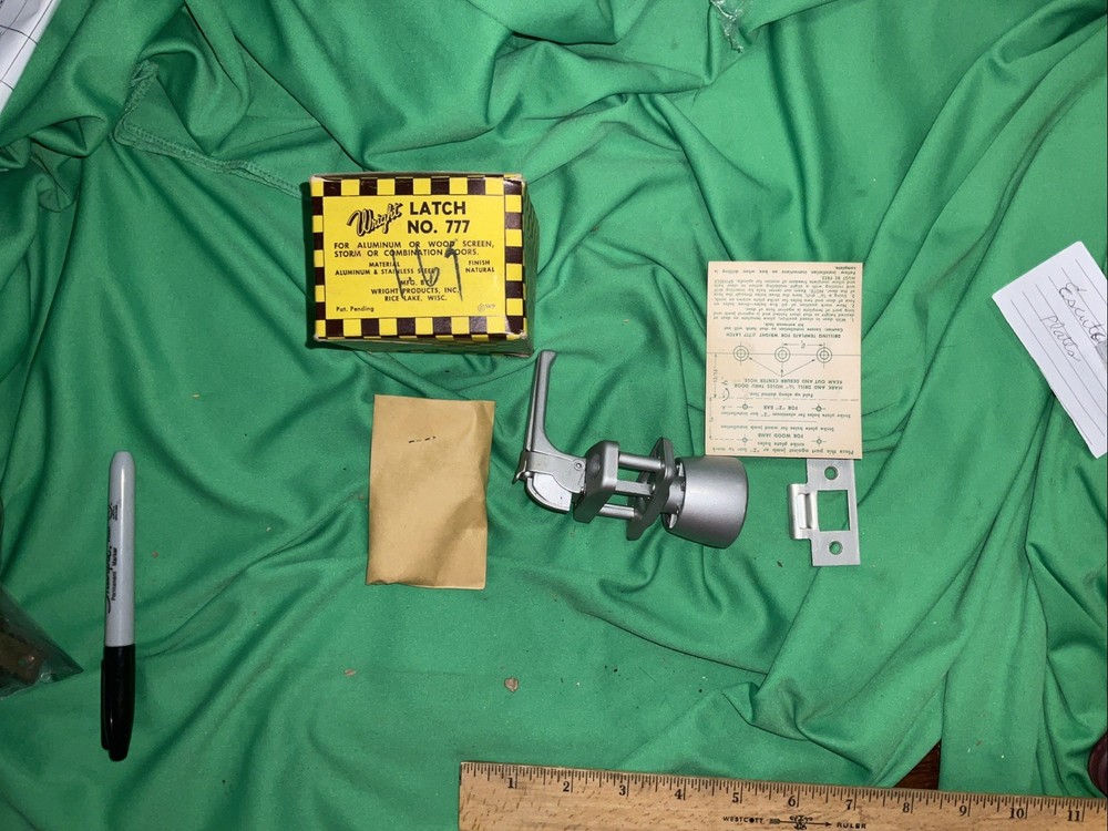 Vtg Wright Door Latch Set - NO. 777 No Key Entry