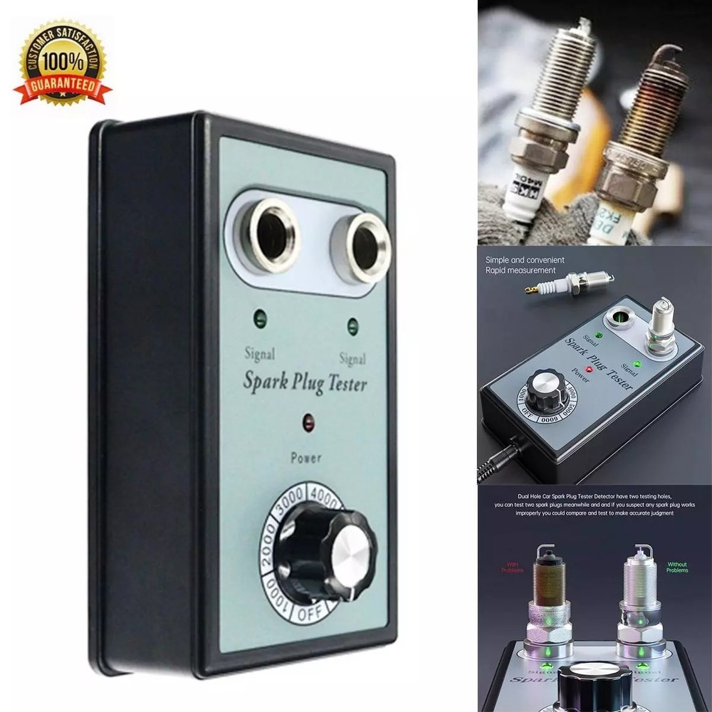 12V Spark Plug Tester Dual Hole Diagnostic Tool Gasoline Car Ignition Analyzer