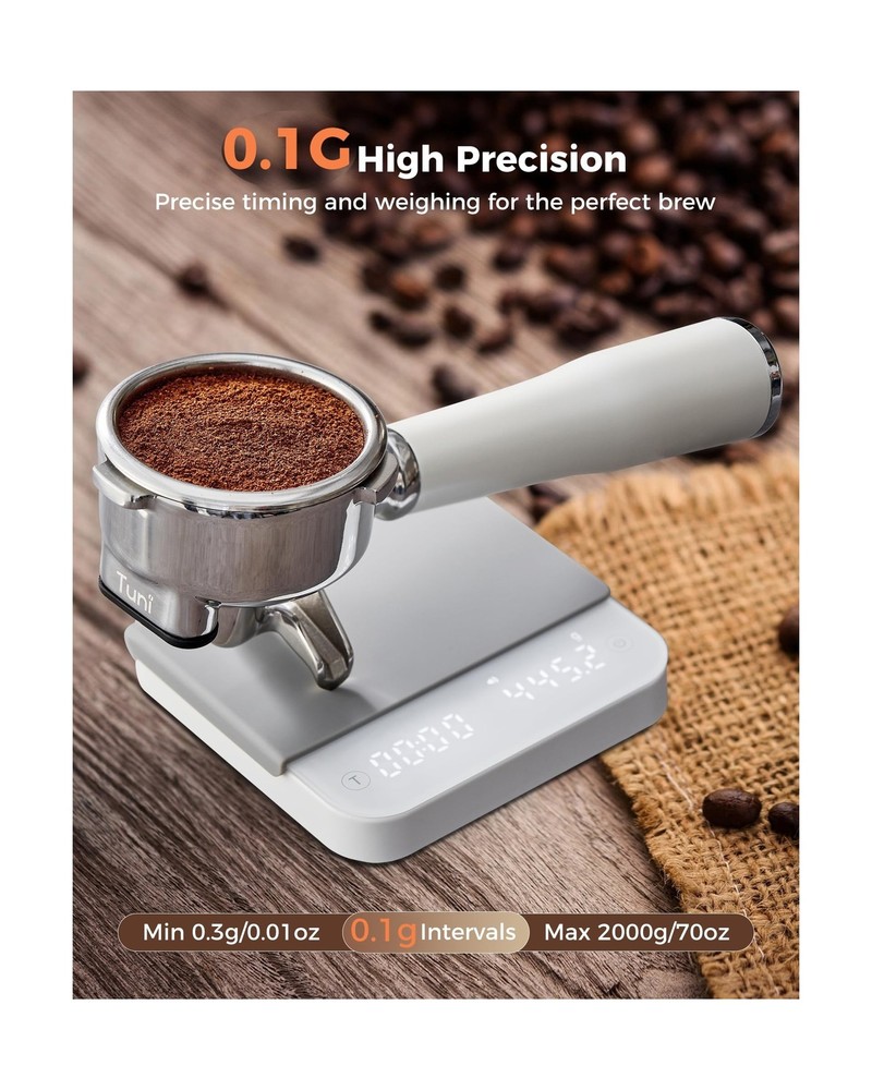 Tuni S1-WP Mini Coffee Scale with Timer, Rechargeable Digital Espre... Fast Ship