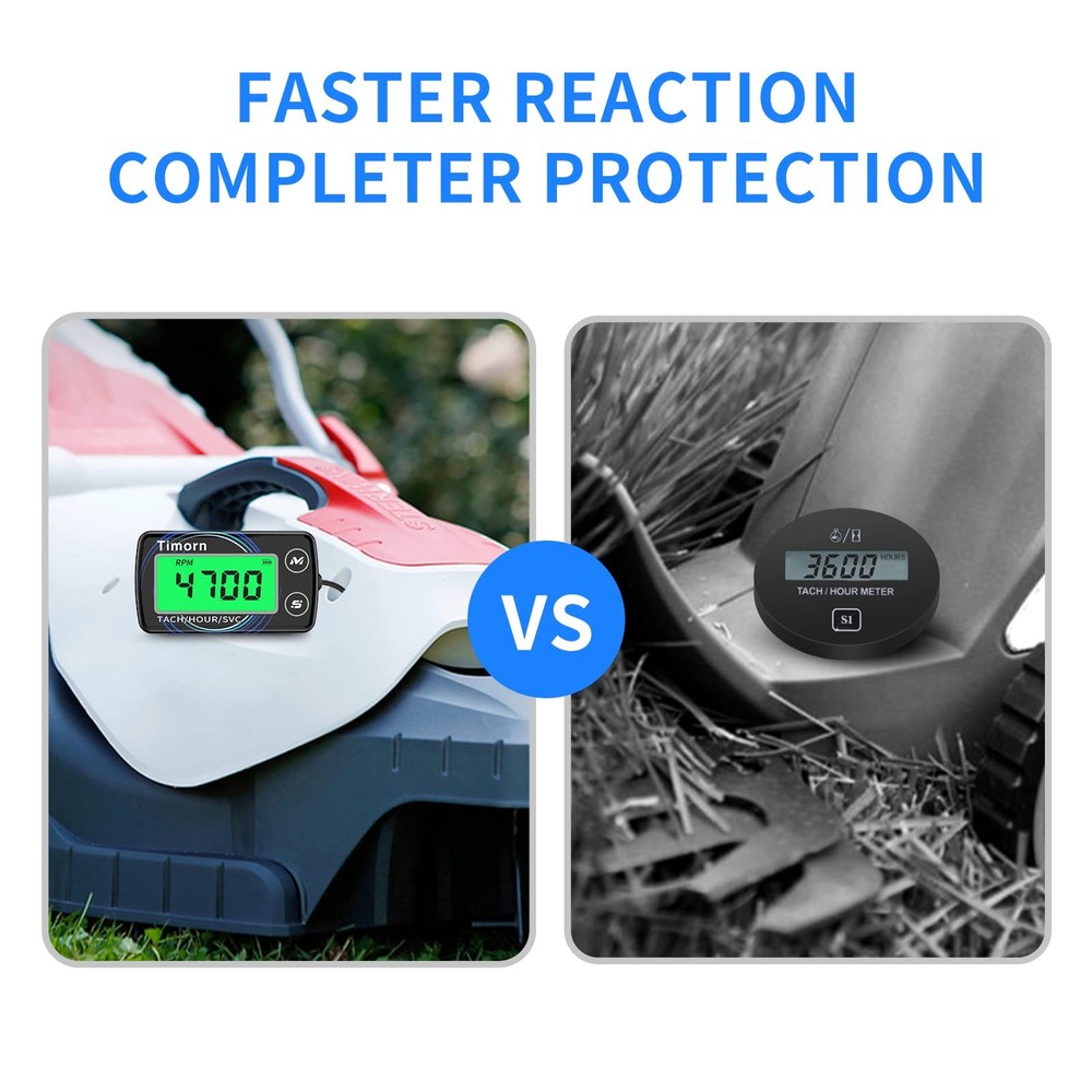 Small Engine Tachometer Hour Meter: Digital Inductive Waterproof Tiny Tach Me...