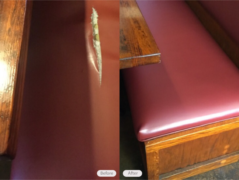 Restaurant Booth Seat Cover Repair - DIY STAPLE ON Custom Replacement Vinyl Top