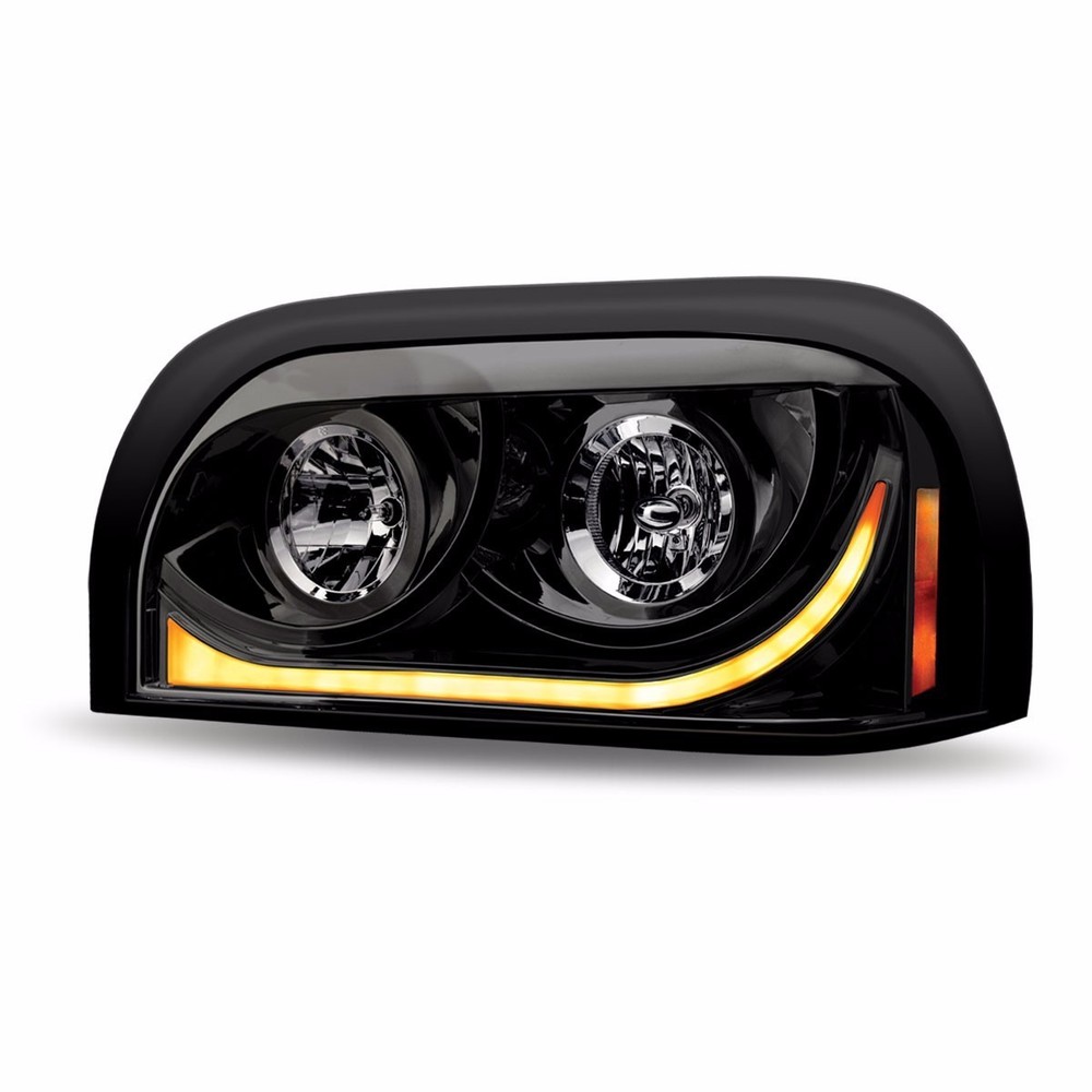Freightliner Century "Blackout" Halogen Projection LED Headlight - Driver Side