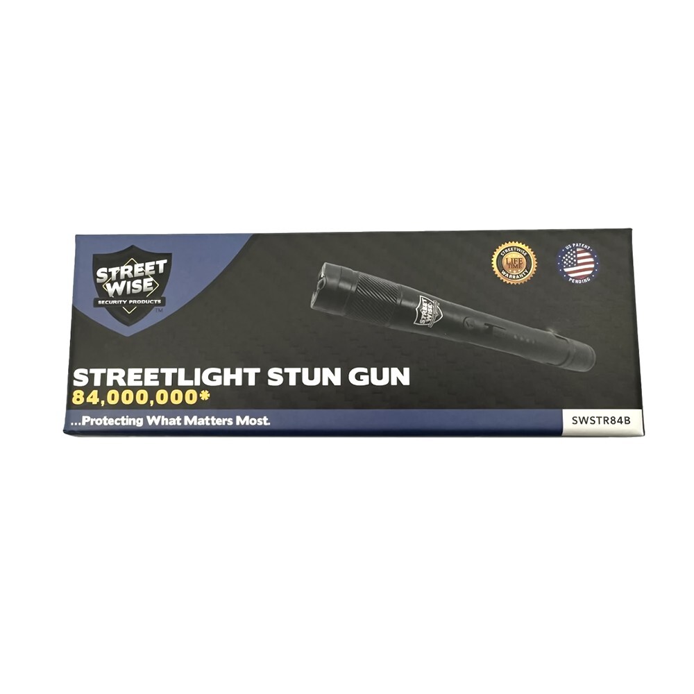 Streetwise Streetlight Stun Gun Flashlight 84,000,000 Military Grade USB - Black