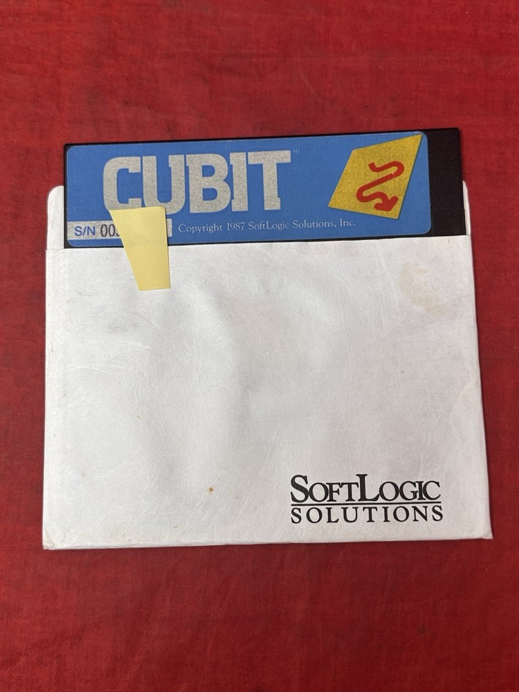 Vintage SoftLogic Cubit File Compressing Software 5.25" Disk 1987 PC Computer