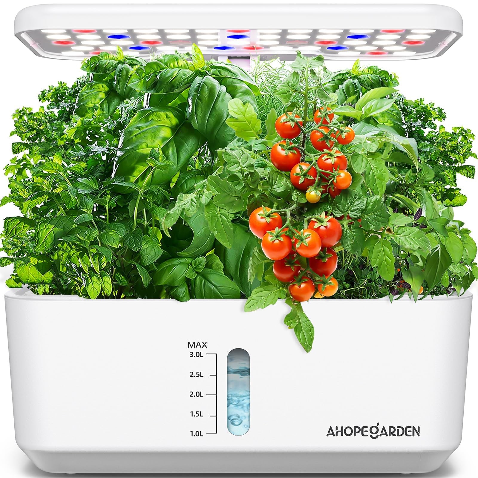 Ahopegarden Indoor Garden Hydroponics Growing System: 10 Pods 10 Pods, White