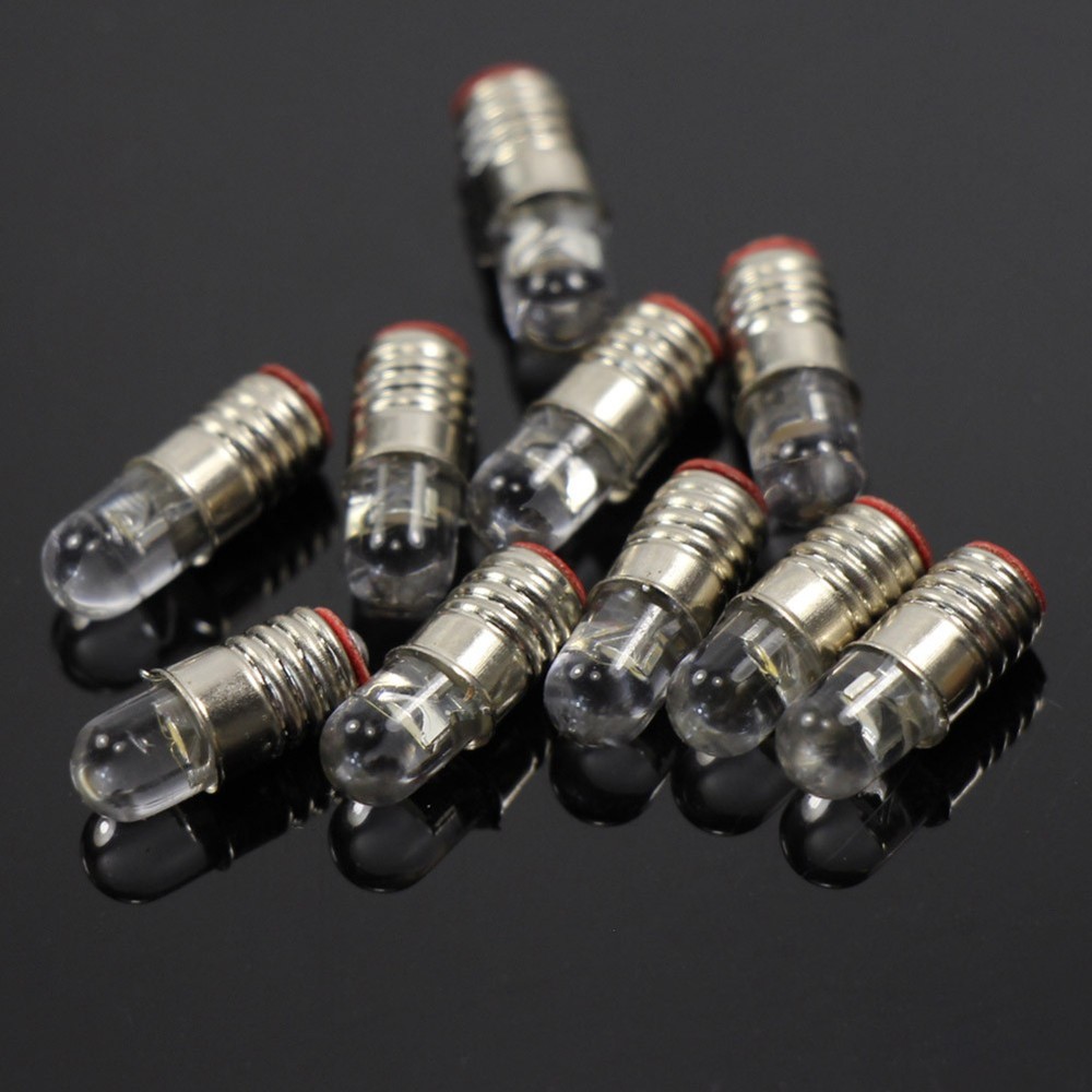 10 sets Warm White LED Screw Bulb and Stand Base E5 E5.5 12V-14V E505WMT