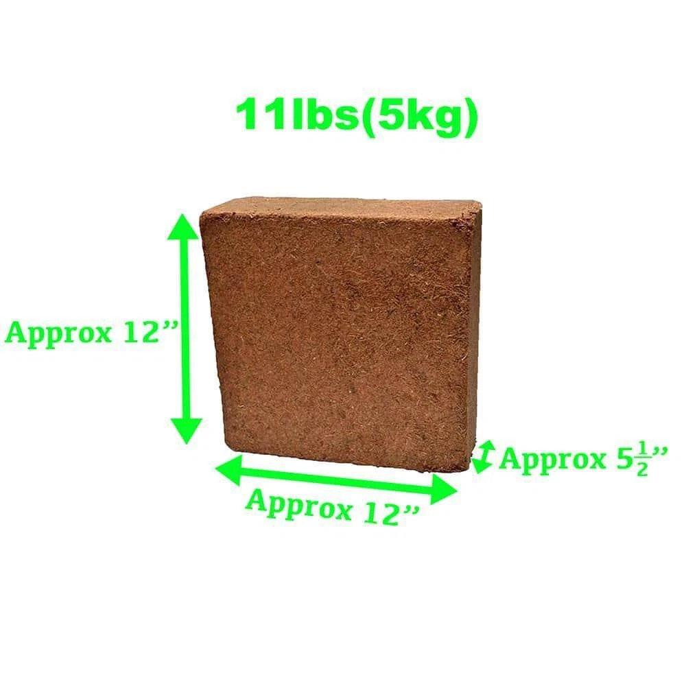 11Lb Coco Coir Brick Block Coconut Fiber Potting Soil Garden Plant Growing Media