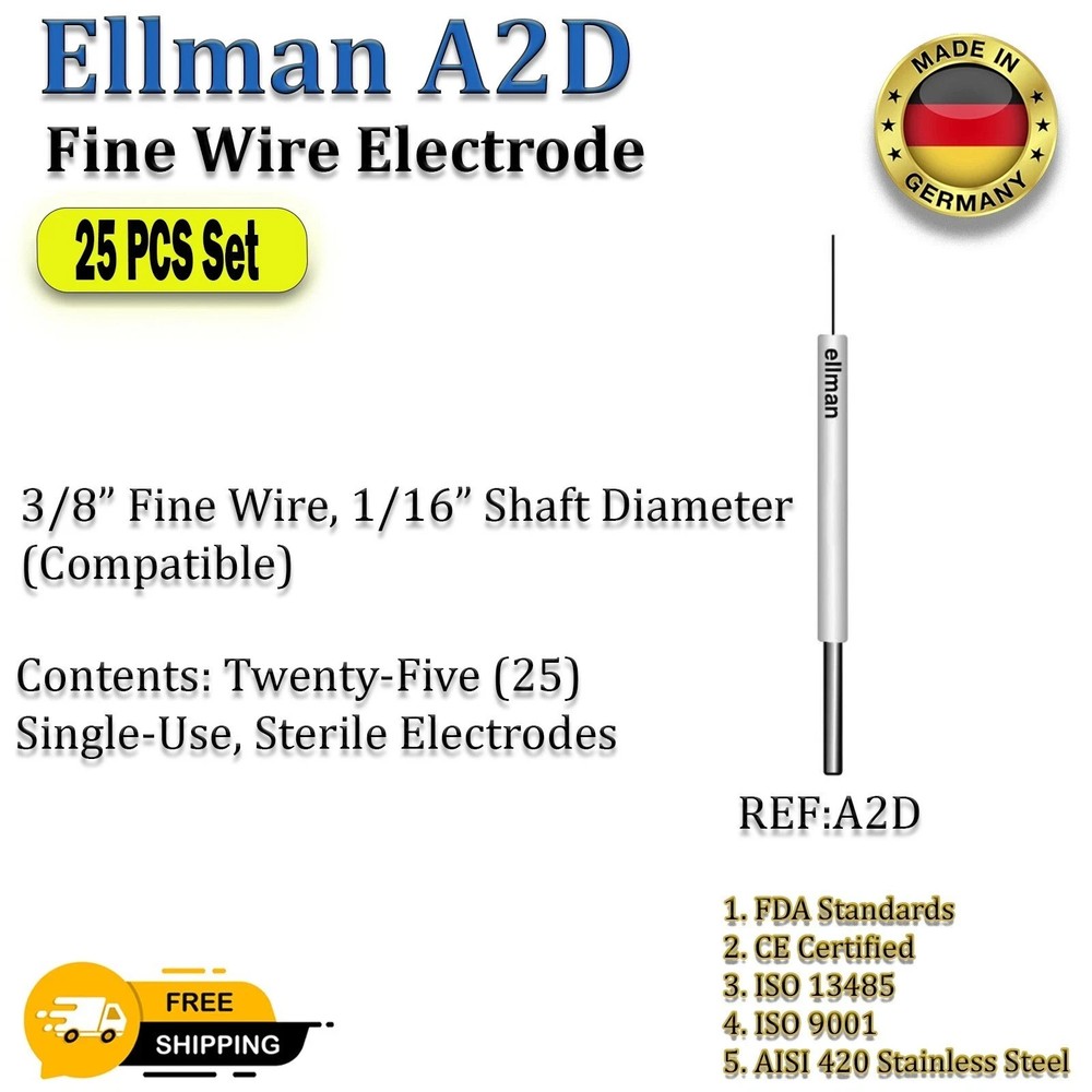 Ellman A2D Fine Wire Electrode-Twenty-Five (25) Single-Use Disposable
