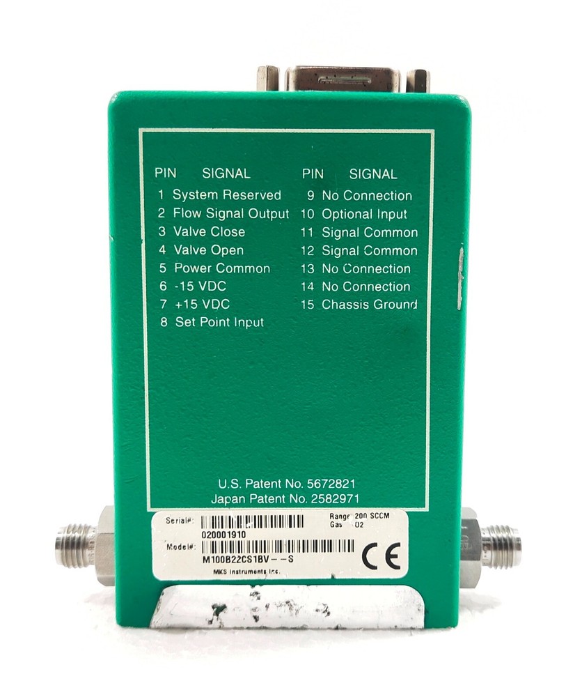 MKS INSTRUMENTS M100B MASS-FLO CONTROLLER M100B22CS1BV--S RANGE 200 SCCM GAS O2