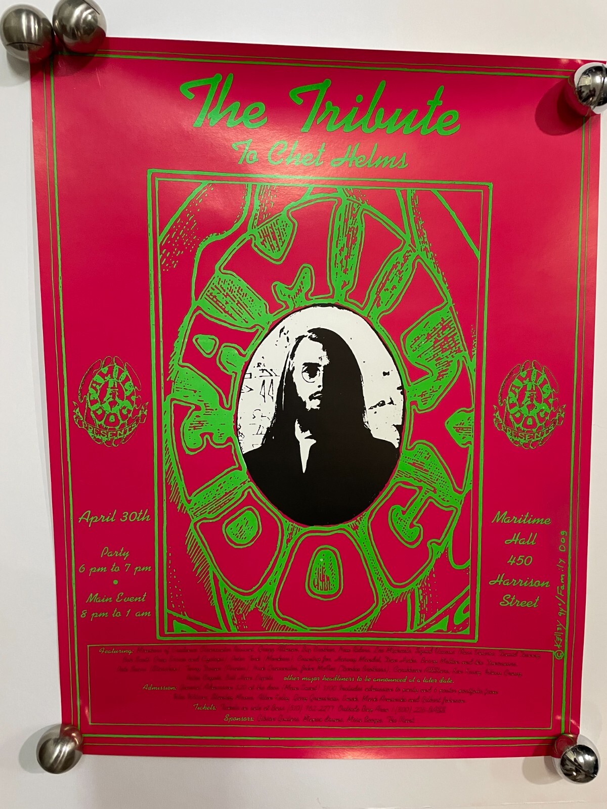 CHET HELMS FAMILY DOG MARITIME HALL POSTER