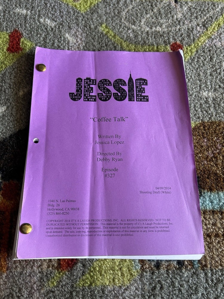 Jessie Coffee Talk Rare Disney Original Script Shooting Draft 2013 S3 Ep 27