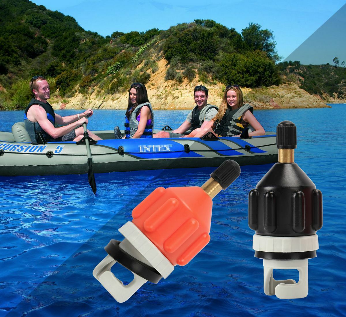 SUP Pump Adapter Inflatable Boat Air Valve Adaptor Paddle Board for Canoe Kayak