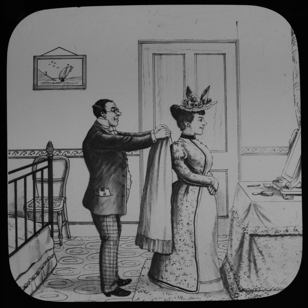 ANTIQUE Magic Lantern Slide PHOTOGRAPHER NO2 C1895 VICTORIAN COMIC TALE
