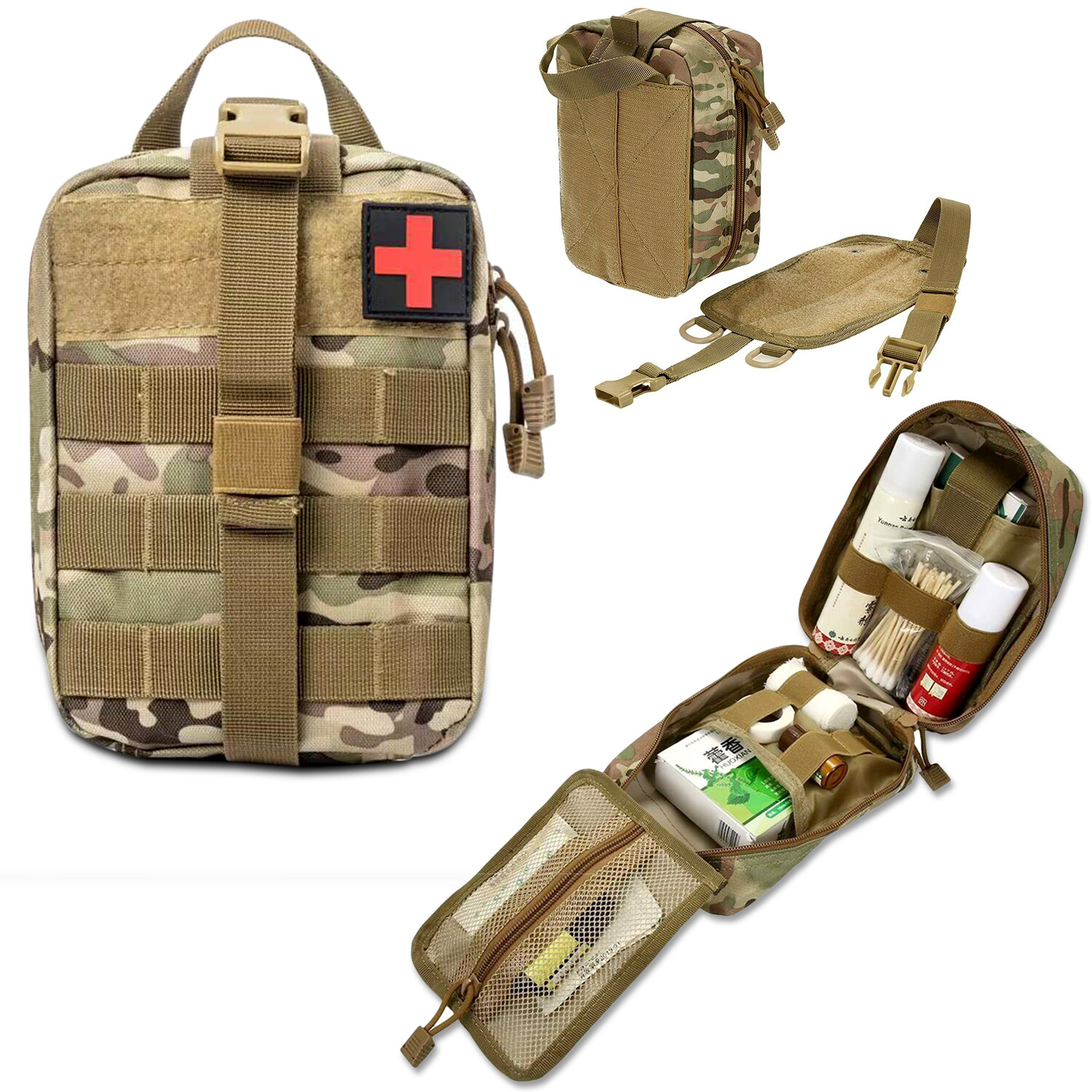 Tactical MOLLE Rip Away EMT Medical First Aid IFAK Medical Pouch Utility Bag