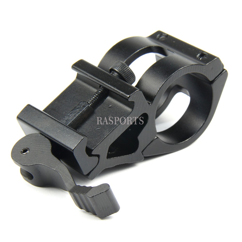 Tactical 1" Offset Picatinny/Weaver Rail Mount for Flashlight with Quick Release