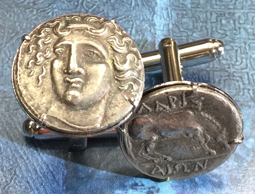 Greece 400-365 BC Larissa Nymph & Horse Ancient Greek Coin Cufflinks + Gift Box!