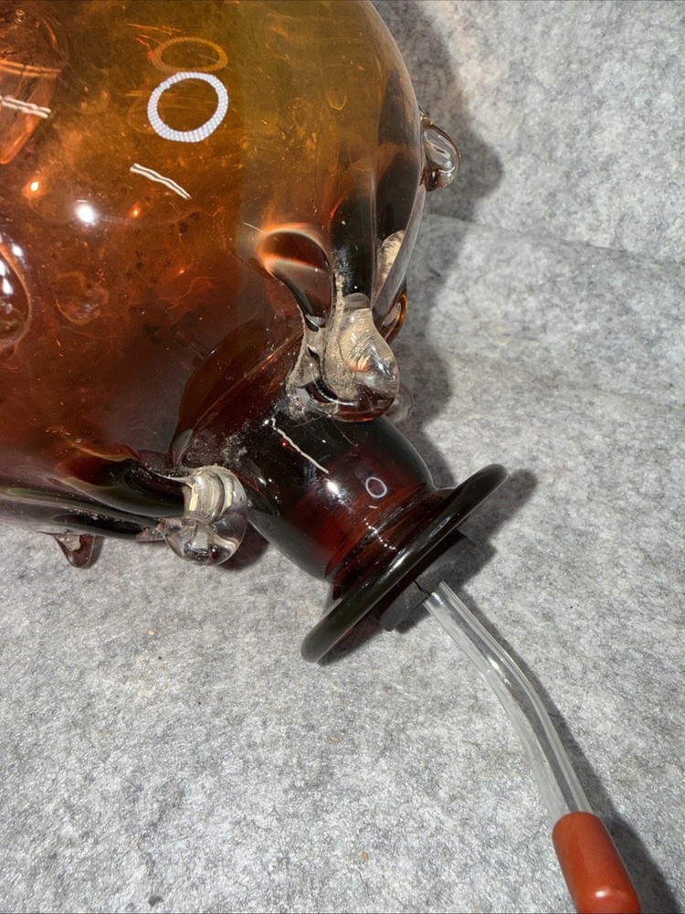 Hand Blown Amber Hummingbird Feeder