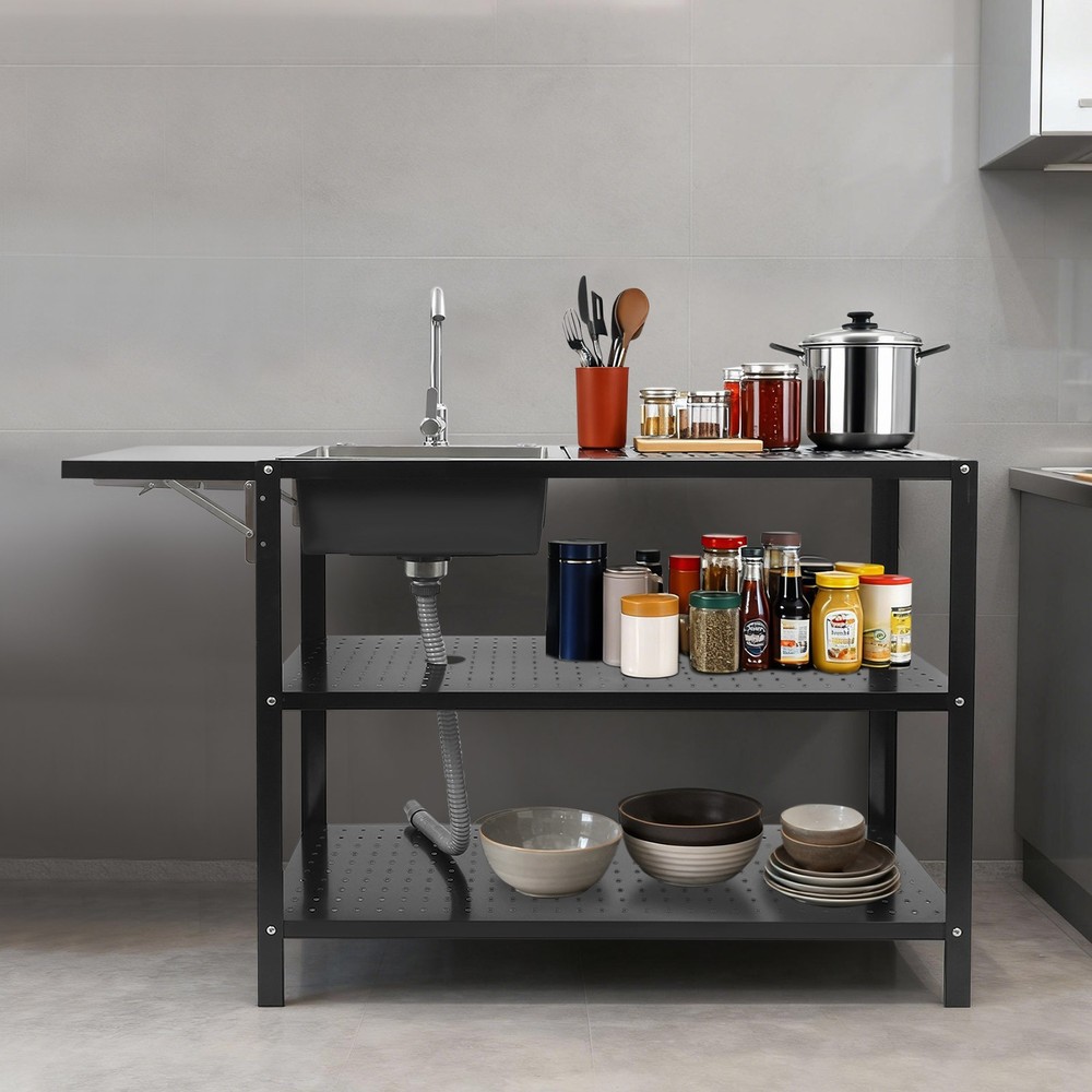 Kitchen Utility Sink Working Table Sink Single Bowl Kitchen Sink Freestanding