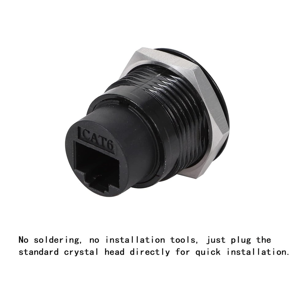 5PCS RJ45 Panel Mount Connector, Cat6 8P8C Ethernet LAN Pass Through Cable...