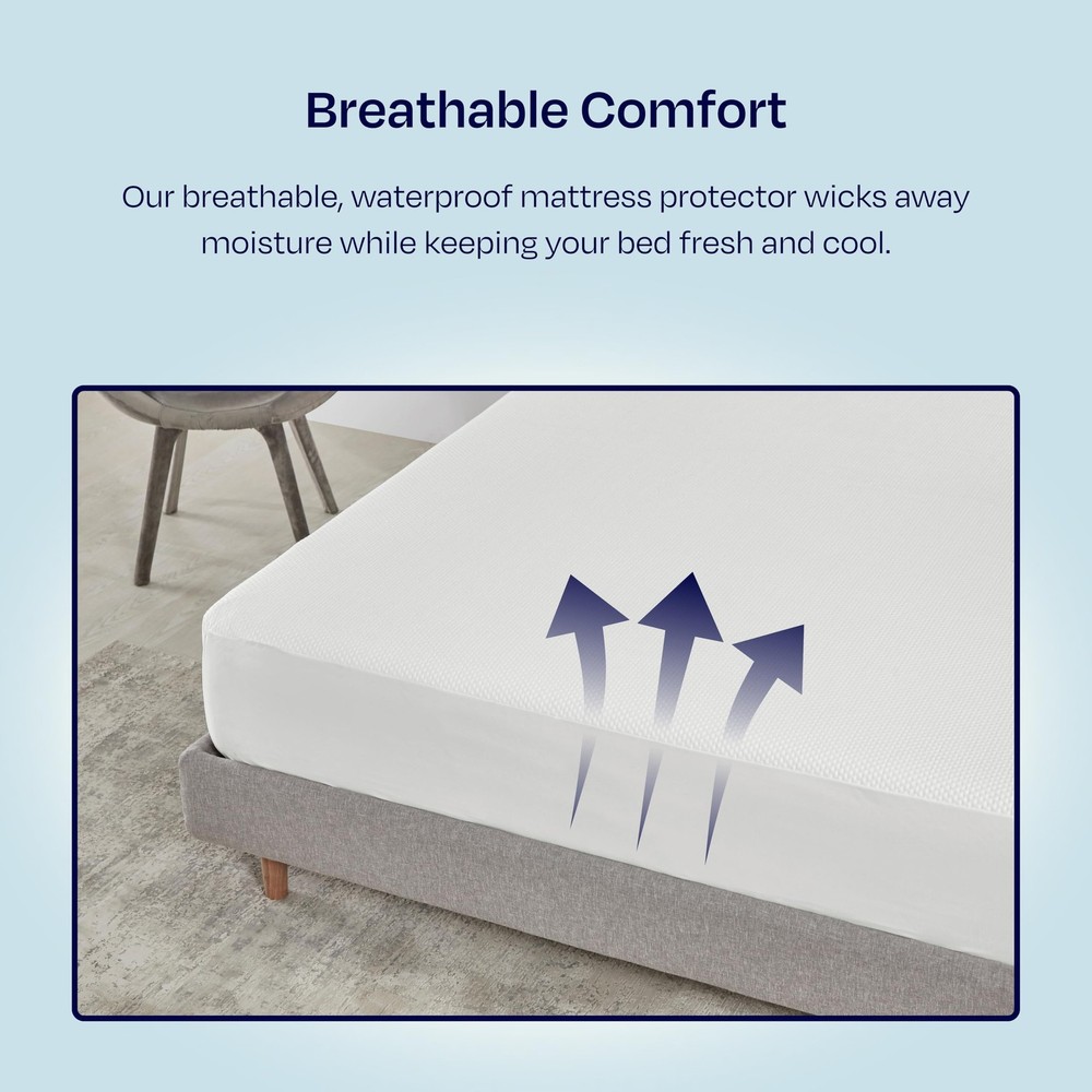 2-Pack Waterproof Mattress Protector for Full Size Bed - Soft, Noiseless, Coo...