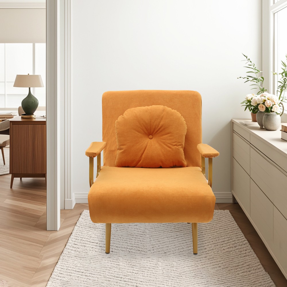 Convertible Sofa Bed Orange Sofa Chair Bed Floor Standing Folding Sofa Bed