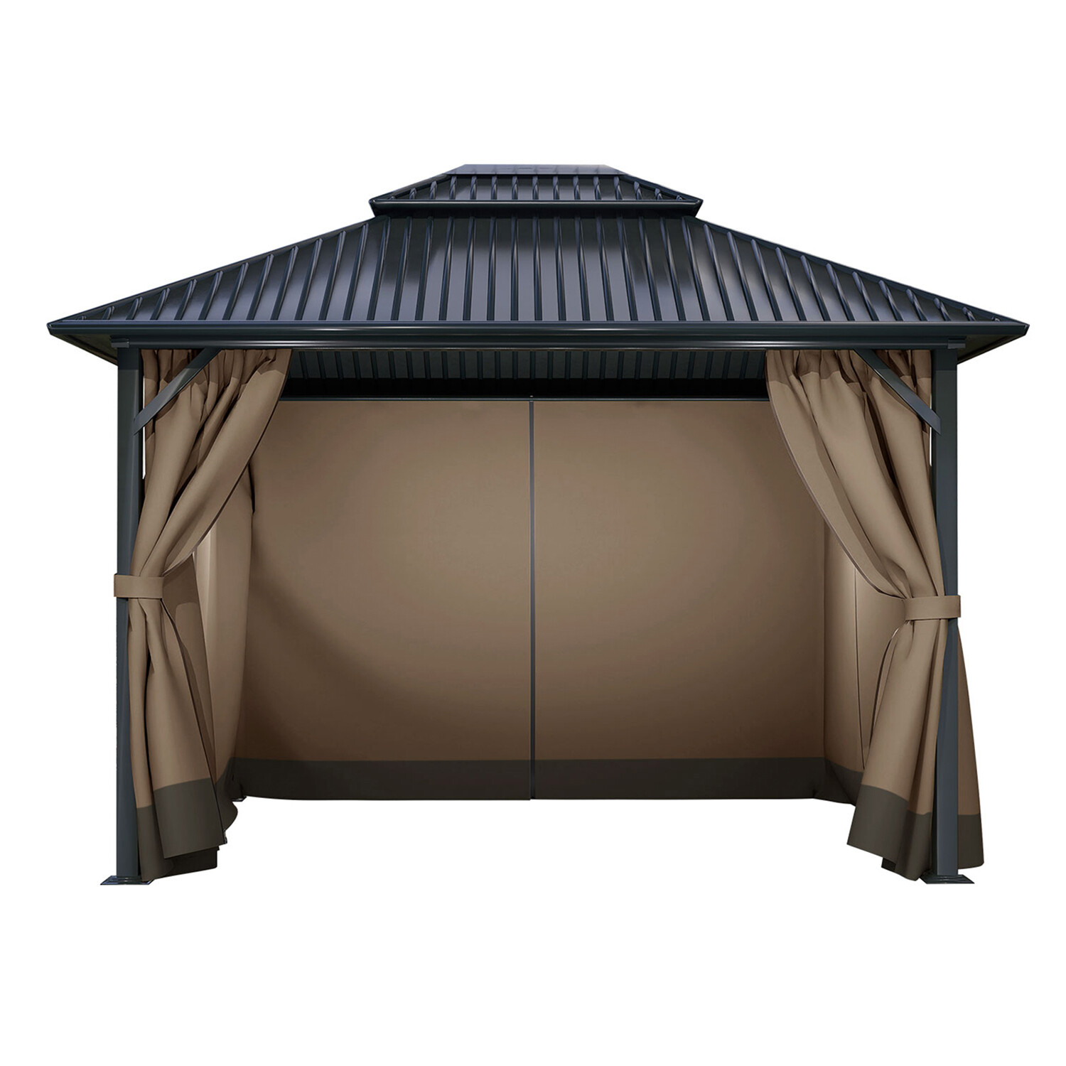 Aoodor Gazebo Curtain Set Protecting Privacy Side Walls 4 Panels (Curtain Only)