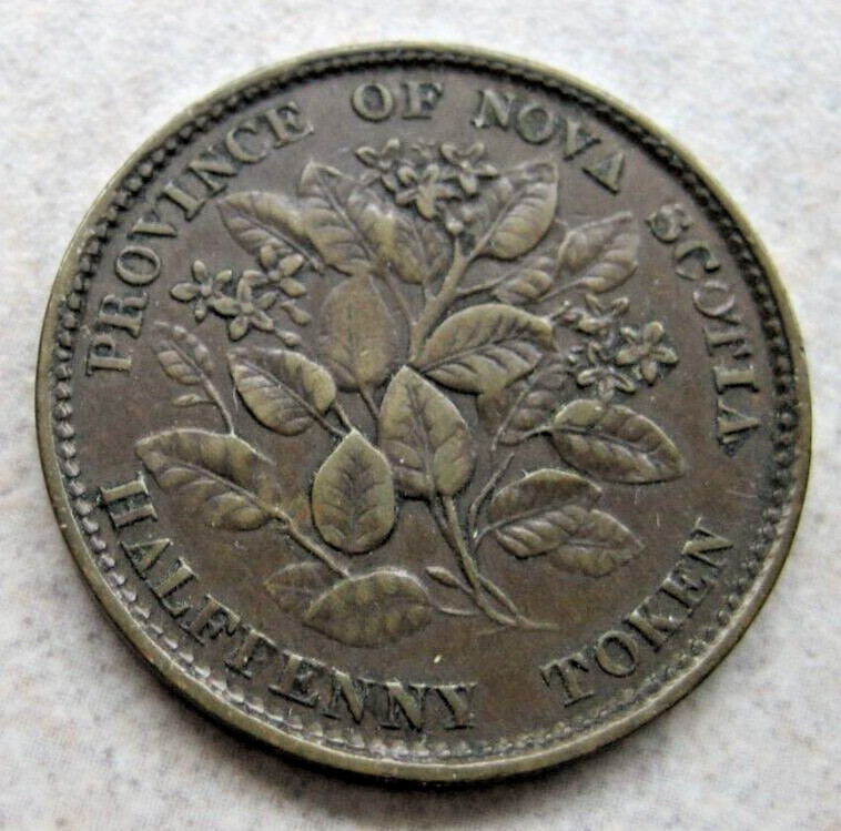1856 NOVA SCOTIA Half Penny Token. SHARP!