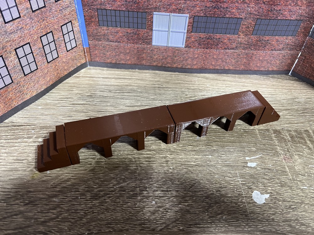 N Scale Loading Dock for Cargo Loading - Two 1.75 in x .5 Inch Sections w/ Steps
