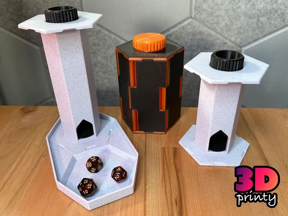 Modular Rollup Dice Box Tower Converter - Compatible with Small & Large Dice