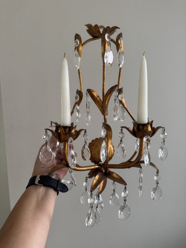 Vintage Gold Sconces (Pair)