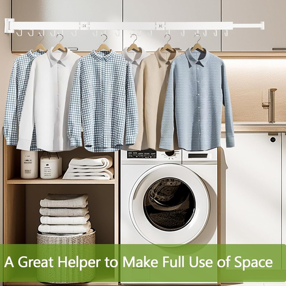 Wall Mounted Clothes Drying Rack, Foldable 3-Tier Laundry Hanger Space Saver